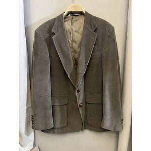 Vtg Lands' End Corduroy Men’s Blazer Jacket Sport Coat 42R Suede Elbow Patch